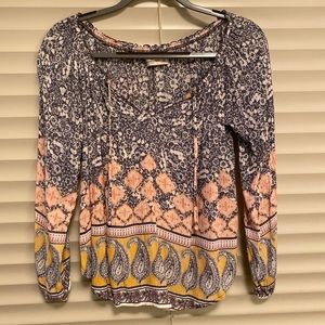 Abercrombie patterned flowy top, size small